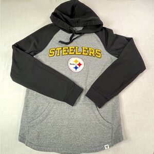 Fanatics Hoodie Pittsburgh Steelers Gray Black Men’s Medium NFL Pullover Logo